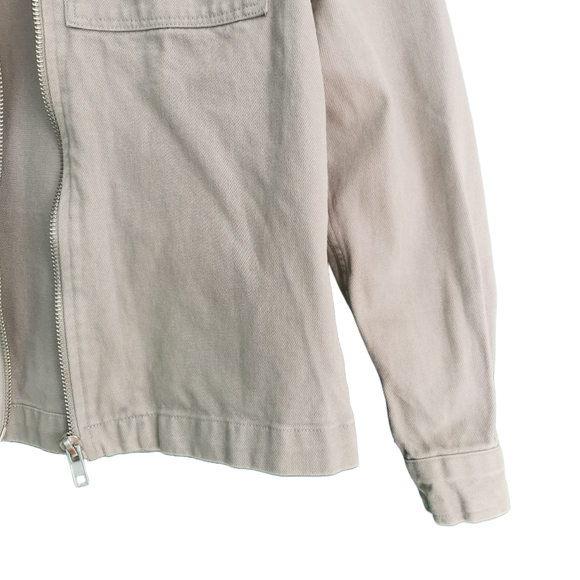 River Island Stone/Beige Men's Utility Denim Jacket - Picture 7 of 8